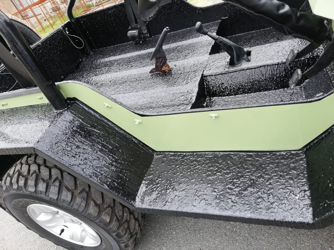 Rubberised beach buggy interior